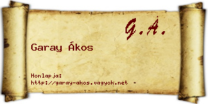 Garay Ákos névjegykártya